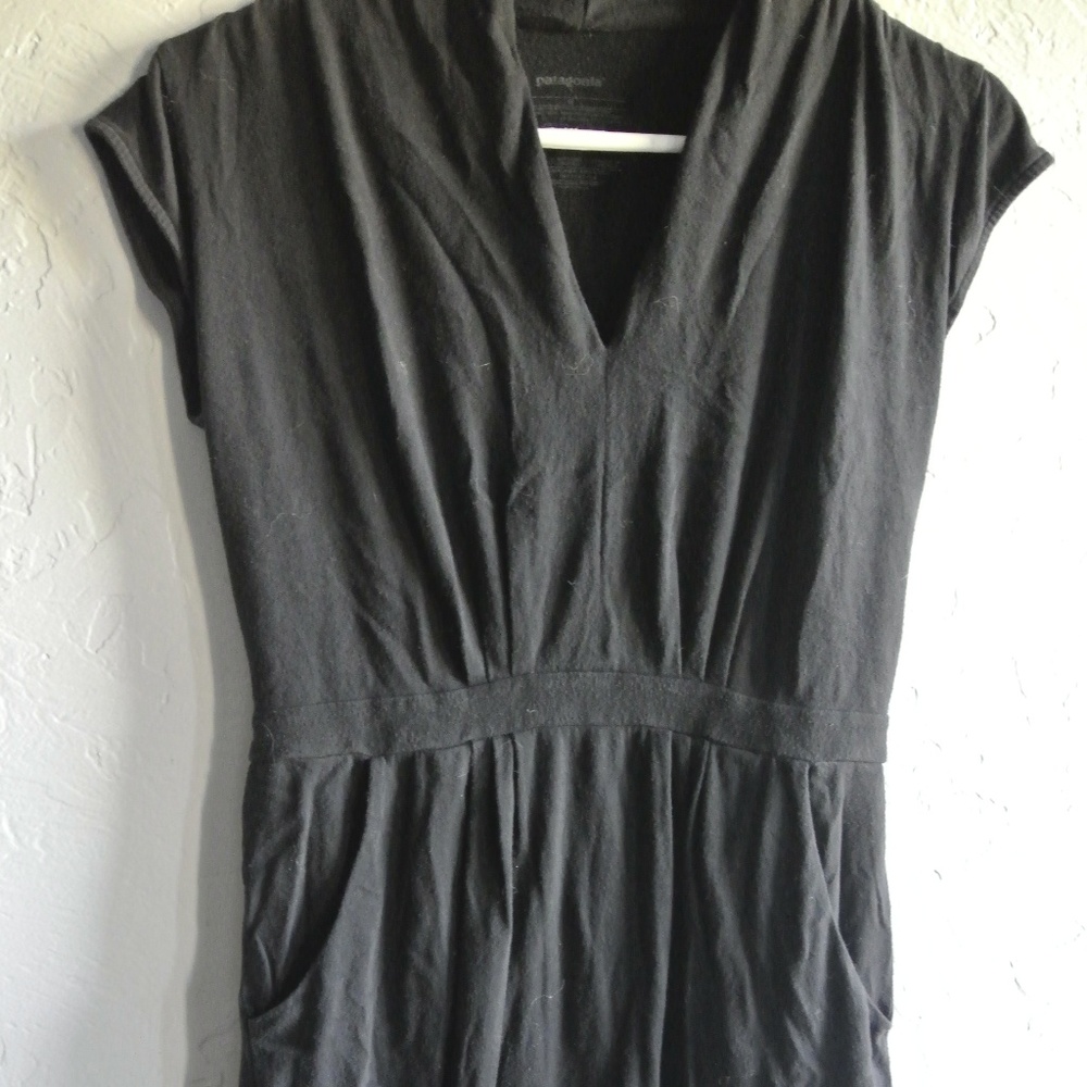 Patagonia Black Pocket Tie Back Dress